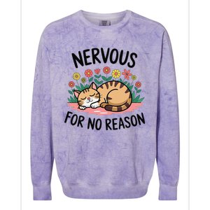 Nervous For No Reason Cat Lovers Pet Owner Colorblast Crewneck Sweatshirt