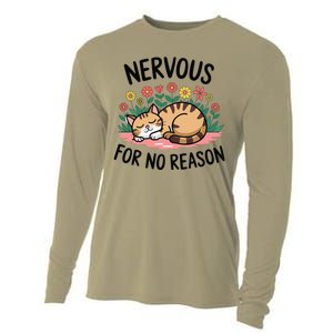 Nervous For No Reason Cat Lovers Pet Owner Cooling Performance Long Sleeve Crew