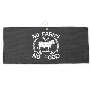 No Farms No Food Cow Livestock Farmer Gift Large Microfiber Waffle Golf Towel