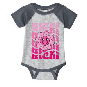 Nicki First Name I Love Nicki Girl Groovy 80S Infant Baby Jersey Bodysuit