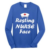 Nurse Funny Nursing Resting Nurse Face Gift Long Sleeve Shirt