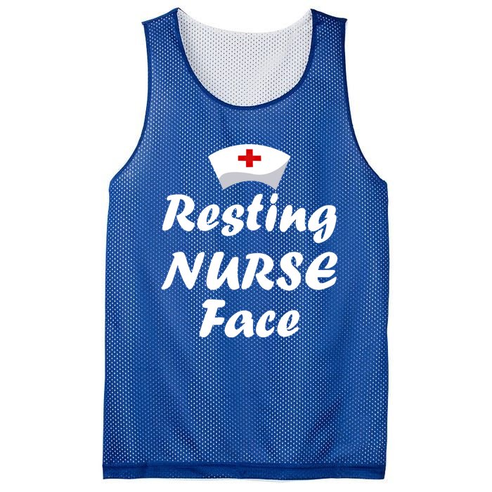 Nurse Funny Nursing Resting Nurse Face Gift Mesh Reversible Basketball Jersey Tank