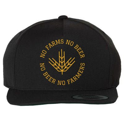 No Farms No Beer No Farmers Support Local Farm Bartender Wool Snapback Cap