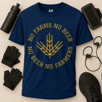 No Farms No Beer No Farmers Support Local Farm Bartender Cooling Performance Crew T-Shirt