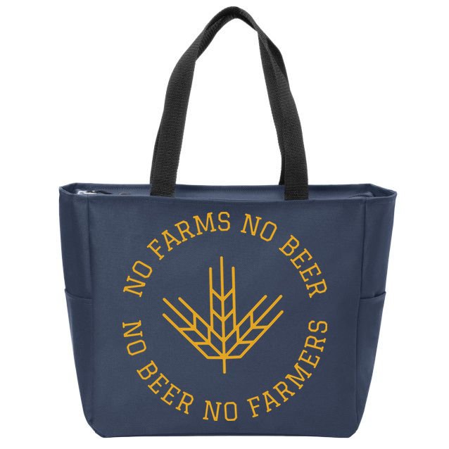 No Farms No Beer No Farmers Support Local Farm Bartender Zip Tote Bag