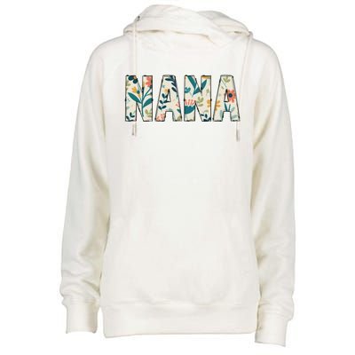 Nana Floral Womens Funnel Neck Pullover Hood