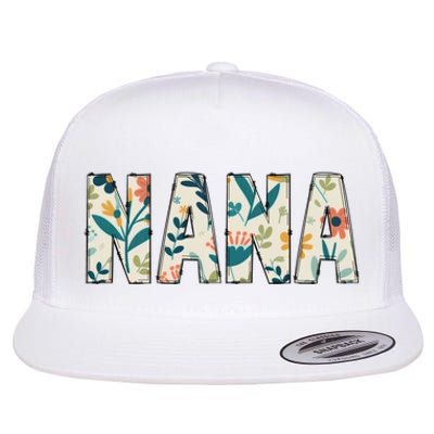 Nana Floral Flat Bill Trucker Hat