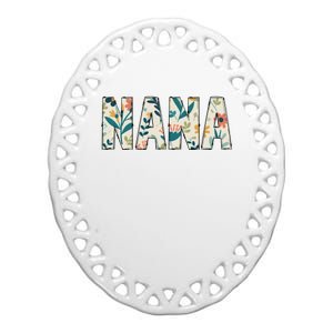 Nana Floral Ceramic Oval Ornament