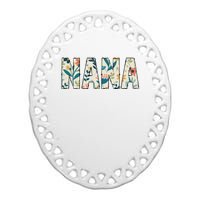 Nana Floral Ceramic Oval Ornament