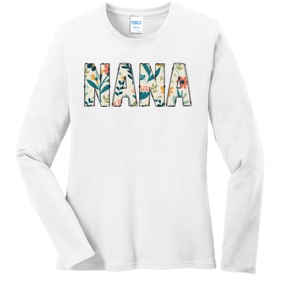 Nana Floral Ladies Long Sleeve Shirt