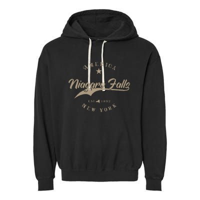 Niagara Falls New York Garment-Dyed Fleece Hoodie