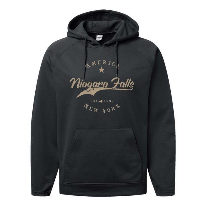 Niagara Falls New York Performance Fleece Hoodie