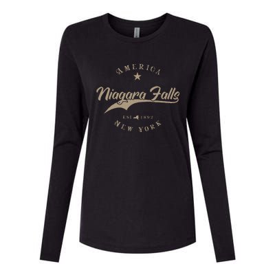 Niagara Falls New York Womens Cotton Relaxed Long Sleeve T-Shirt