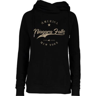 Niagara Falls New York Womens Funnel Neck Pullover Hood