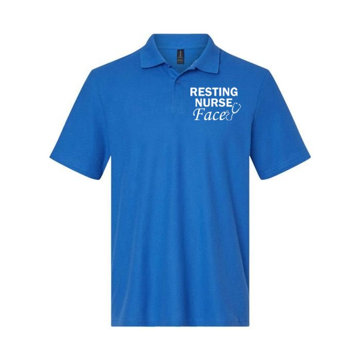 Nurse Funny Nursing Resting Nurse Face Gift Softstyle Adult Sport Polo