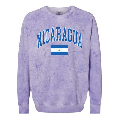 Nicaragua Flag Colorblast Crewneck Sweatshirt