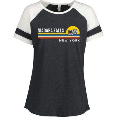 Niagara Falls New York Souvenir Enza Ladies Jersey Colorblock Tee