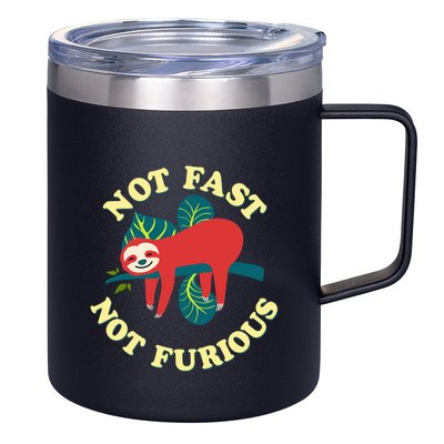 Not Fast Not Furious Cute Sloth Funny Trending Memes 12oz Stainless Steel Coffee Mug