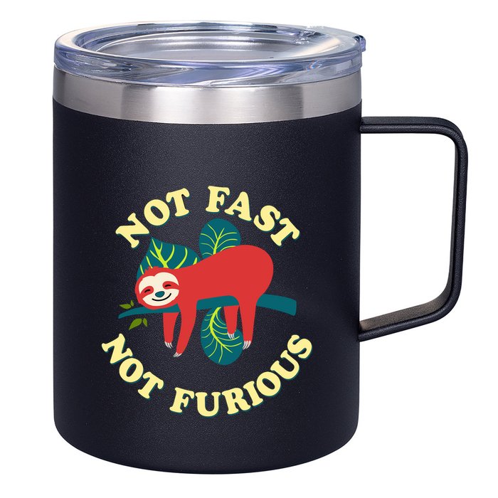 Not Fast Not Furious Cute Sloth Funny Trending Memes 12oz Stainless Steel Coffee Mug