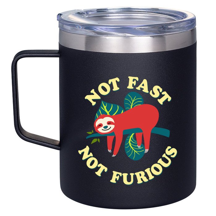 Not Fast Not Furious Cute Sloth Funny Trending Memes 12oz Stainless Steel Coffee Mug