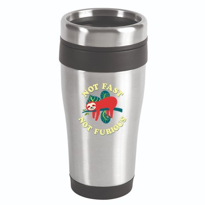 Not Fast Not Furious Cute Sloth Funny Trending Memes 16oz Travel Tumbler