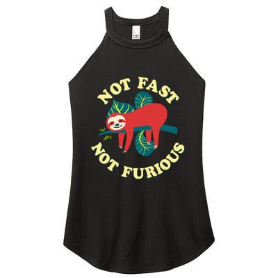 Not Fast Not Furious Cute Sloth Funny Trending Memes Women's Perfect Tri Rocker Tank