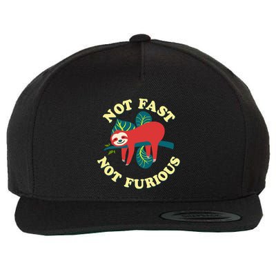 Not Fast Not Furious Cute Sloth Funny Trending Memes Wool Snapback Cap