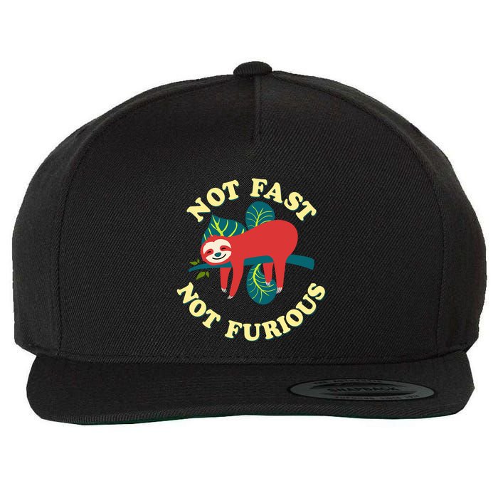Not Fast Not Furious Cute Sloth Funny Trending Memes Wool Snapback Cap