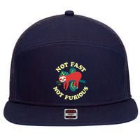 Not Fast Not Furious Cute Sloth Funny Trending Memes 7 Panel Mesh Trucker Snapback Hat