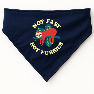 Not Fast Not Furious Cute Sloth Funny Trending Memes USA-Made Doggie Bandana