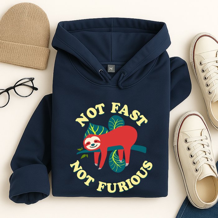 Not Fast Not Furious Cute Sloth Funny Trending Memes Hoodie