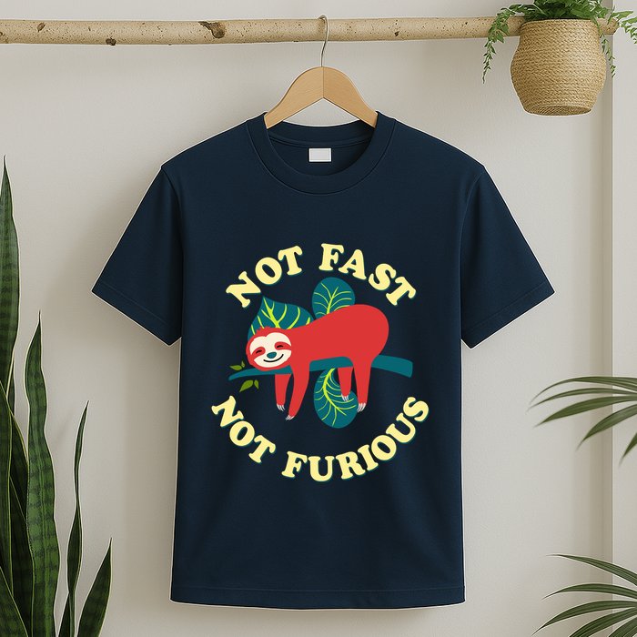 Not Fast Not Furious Cute Sloth Funny Trending Memes T-Shirt