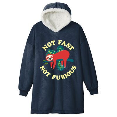 Not Fast Not Furious Cute Sloth Funny Trending Memes Hooded Wearable Blanket