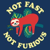 Not Fast Not Furious Cute Sloth Funny Trending Memes Button