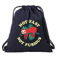 Not Fast Not Furious Cute Sloth Funny Trending Memes Drawstring Bag