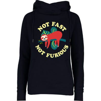 Not Fast Not Furious Cute Sloth Funny Trending Memes Womens Funnel Neck Pullover Hood