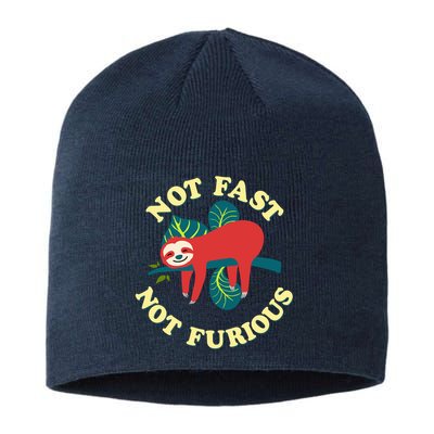 Not Fast Not Furious Cute Sloth Funny Trending Memes Sustainable Beanie
