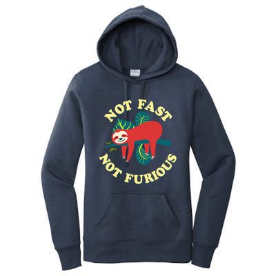 Not Fast Not Furious Cute Sloth Funny Trending Memes Women's Pullover Hoodie