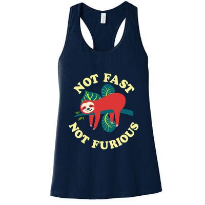 Not Fast Not Furious Cute Sloth Funny Trending Memes Womens Tank Top
