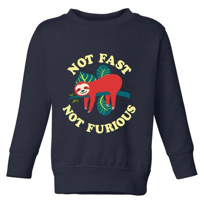 Not Fast Not Furious Cute Sloth Funny Trending Memes Toddler Sweatshirt