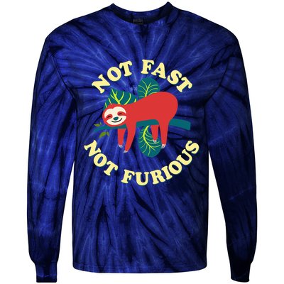 Not Fast Not Furious Cute Sloth Funny Trending Memes Tie-Dye Long Sleeve Shirt