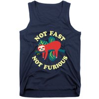 Not Fast Not Furious Cute Sloth Funny Trending Memes Tank Top