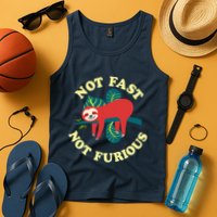 Not Fast Not Furious Cute Sloth Funny Trending Memes Tank Top