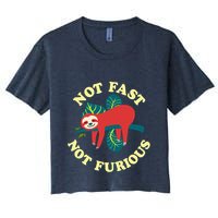 Not Fast Not Furious Cute Sloth Funny Trending Memes Crop Top