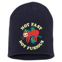Not Fast Not Furious Cute Sloth Funny Trending Memes Short Acrylic Beanie
