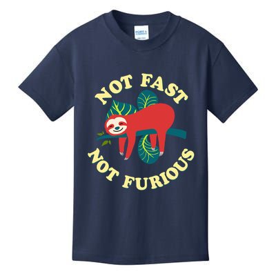 Not Fast Not Furious Cute Sloth Funny Trending Memes Kids T-Shirt