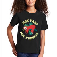 Not Fast Not Furious Cute Sloth Funny Trending Memes Kids T-Shirt