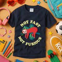 Not Fast Not Furious Cute Sloth Funny Trending Memes Kids T-Shirt