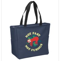 Not Fast Not Furious Cute Sloth Funny Trending Memes Zip Tote Bag