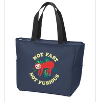 Not Fast Not Furious Cute Sloth Funny Trending Memes Zip Tote Bag